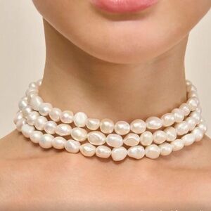 cult gaia White Multi-Strand Freshwater Pearl Choker